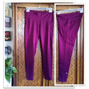 C9 Champion 7/8 Crop High-Waisted Sculpt Leggings w Pockets - Burgundy, Size S